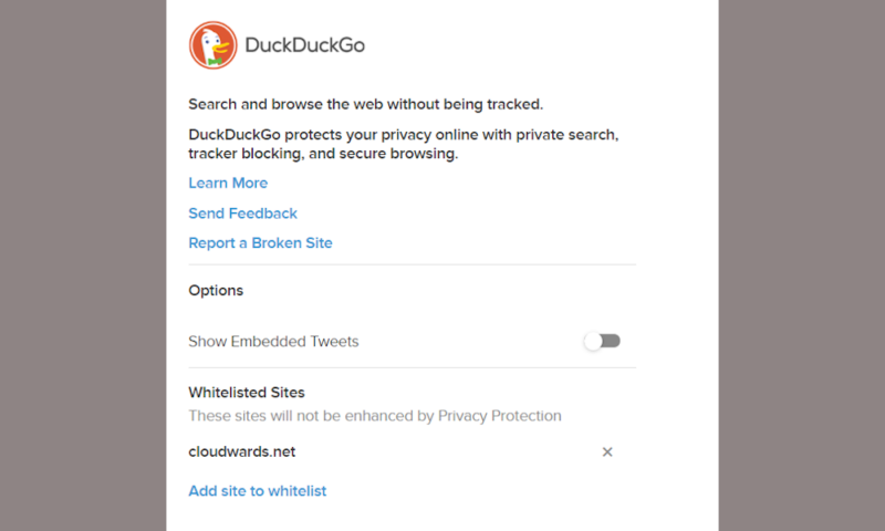 DuckDuckGo-instellings