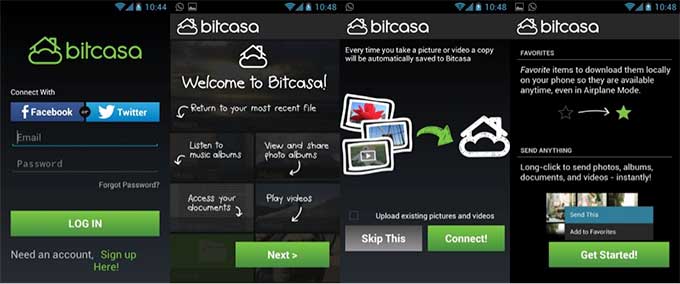 Bitcasa understøtter mobile enheder