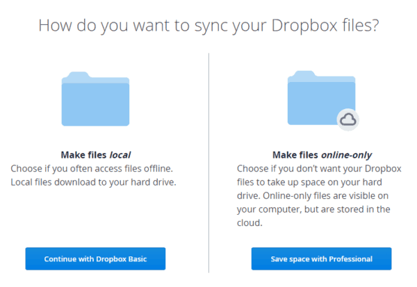 Dropbox-sync-aanlyn-lêers