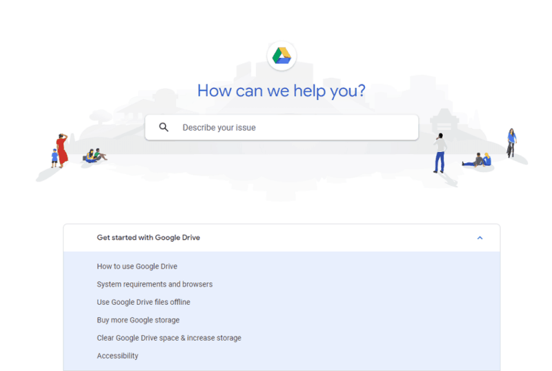 google-drive- օգնության կենտրոն