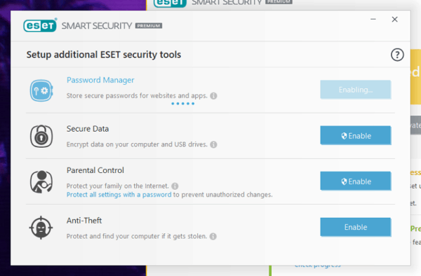 ESET Smart անվտանգության տեղադրման պարամետրեր