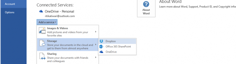 将Dropbox连接到Office 2013