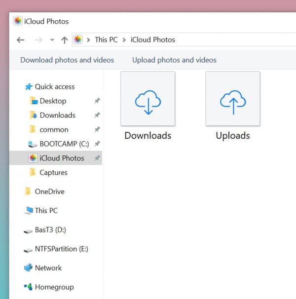 Integrace iCloud-Windows-Photos